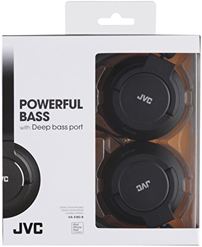 HA-S180-B-E - Casque noir supra-aural pliable - Powerful Bass