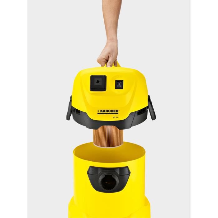 Kaercher Aspirateur Eau Poussiere Wd 3 P Cuve Polyprene 17l Prise Pour Outil Et Fonction Soufflerie