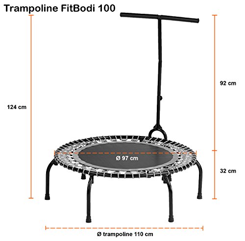 Mini Trampoline Fitness Fitbodi Ø100 - Kangui - Qualite Pro - Noir