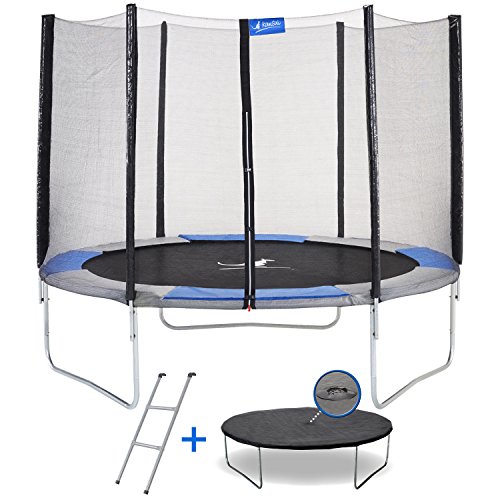 Kangui Trampoline Rond Ralli 300 - Avec Filet, Echelle, Bache De Protection Et Kit D'ancrage - Ø 300 Cm