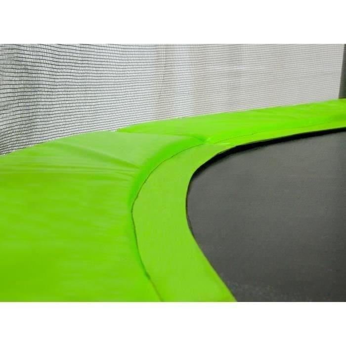 Kangui Trampoline Twin O 360cm Vert Avec Filet Echelle Couverture De Protection