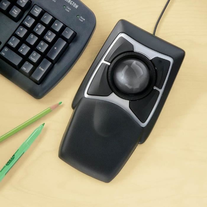Kensington Trackball Filaire Expert Mouse Cable Usb Compatible Pc Et Mac® Noir