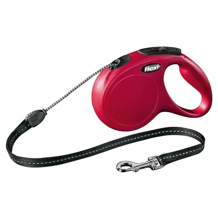 Laisse - Flexi - New Classic M Cord - Rouge - Pour Chiens Jusqua 20 Kg