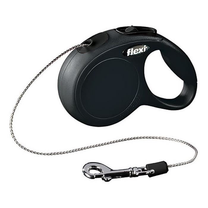 Laisse - Flexi - Classic Xs Cord - 3m - Noir - Pour Chien Chat Et Petit Animal Jusqua 8kg