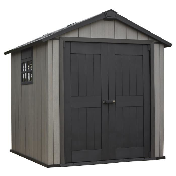 Keter Abri De Jardin Oakland 757 Resine Double Porte Texture Bois Gris 45 230x2238x242 Cm
