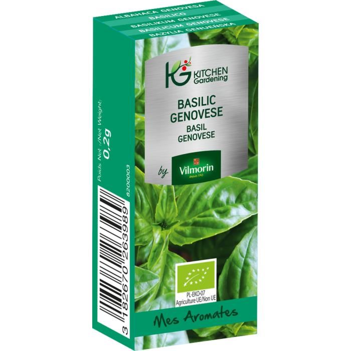 Graine Basilic Genoves Bio, Kitchen Gardening By Vilmorin, 0,2 G Vilmorin