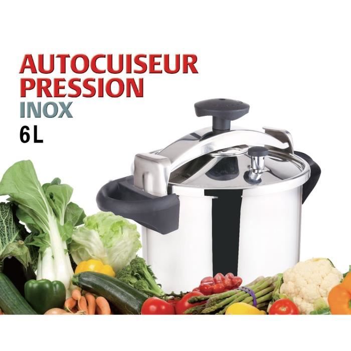 Kitchen Move Autocuiseur Panier Vapeur 6 L Gris Et Noir Tous Feux Dont Induction