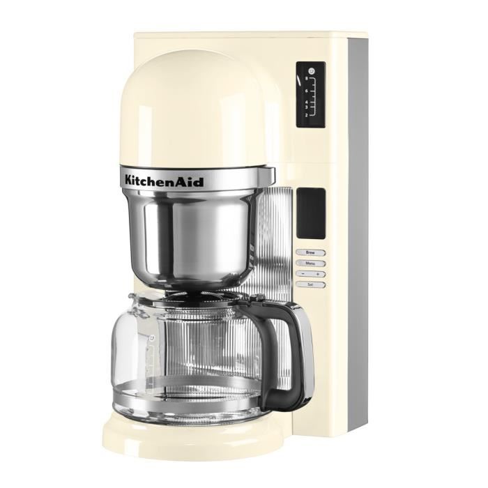 KitchenAid 5KCM0802 - Infuseur de cafe a filtre - creme/2-8 tasses/1 carafe/1 filtre/1200W/LxPxH 28.7x22.1x38.4cm/tank 1.18L