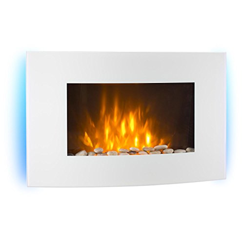 Cheminee Electrique Murale Klarstein Lausanne 2000 W Effet Flamme Led Blanc