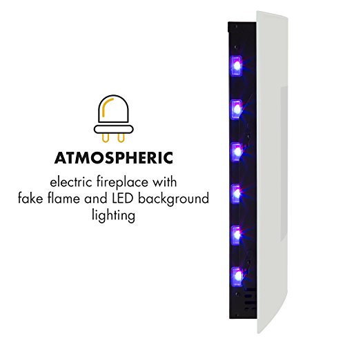 Cheminee Electrique Murale Klarstein Lausanne 2000 W Effet Flamme Led Blanc