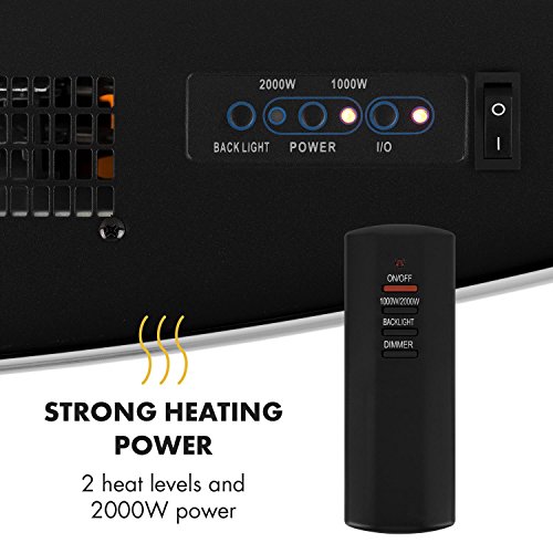 Cheminee Electrique Murale Klarstein Lausanne 2000 W Effet Flamme Led Blanc