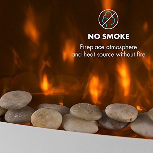 Cheminee Electrique Murale Klarstein Lausanne 2000 W Effet Flamme Led Blanc