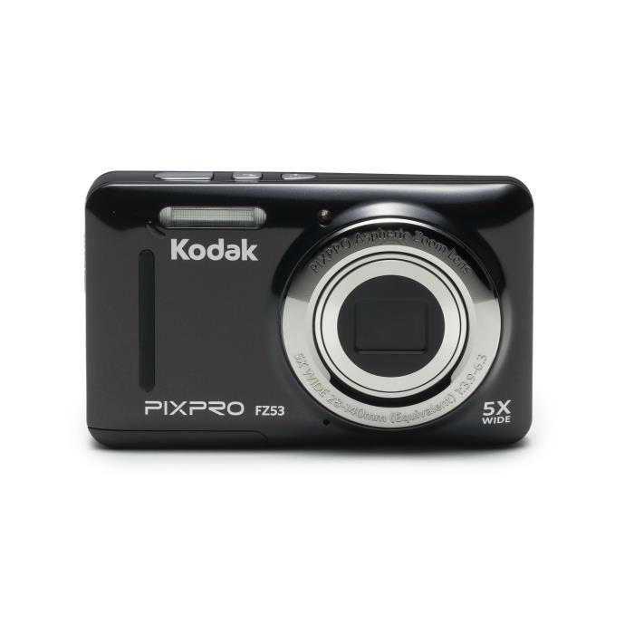 Appareil Photo Compact Kodak Fz53 Bk Noir 16 Mp Zoom X5 Video Hd Grand Angle 27mm Batterie Lithium