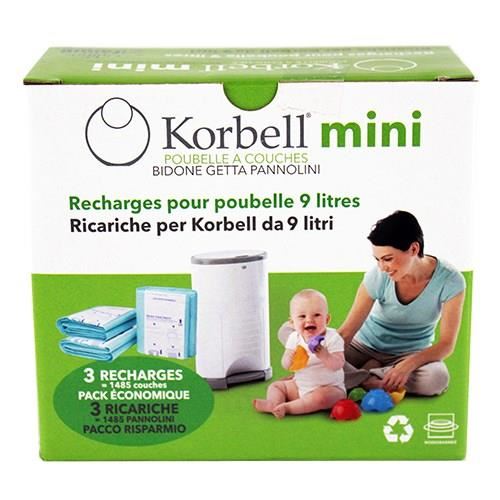 KORBELL MINI Recharge 3 pack pour poubelle 9L