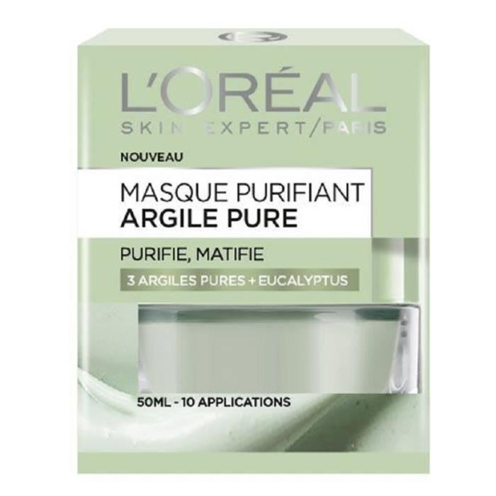 L'orÉal Paris - Masque Visage Purifiant Argile Pure - 50 Ml