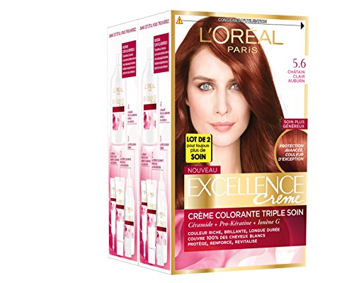 Creme Coloration Excellence Loreal Paris Chatain Clair Auburn 56
