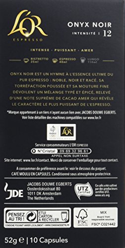 L?or   Onyx - 10 Capsules De Cafe Pour Nespresso® - Espresso - Compatible Nespresso®
