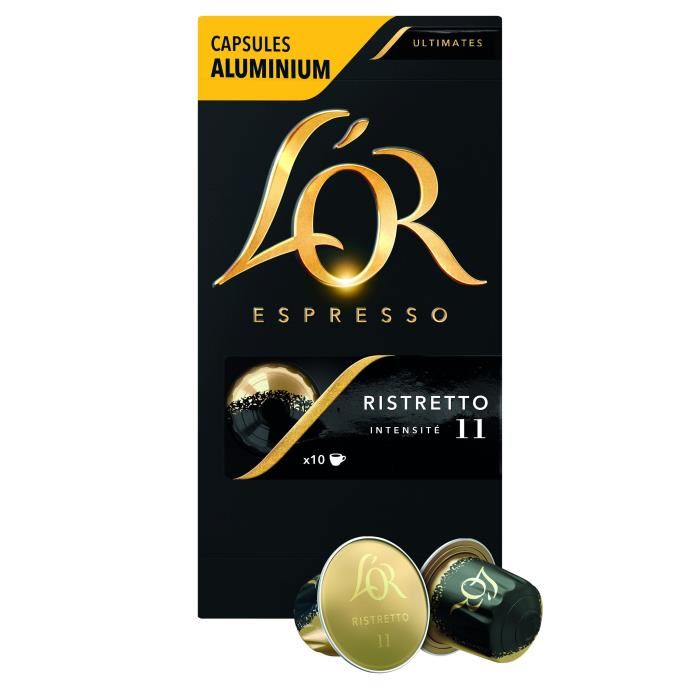 L'or Espresso Cafe Capsules Aluminium Ristretto Intensite 11 - X10