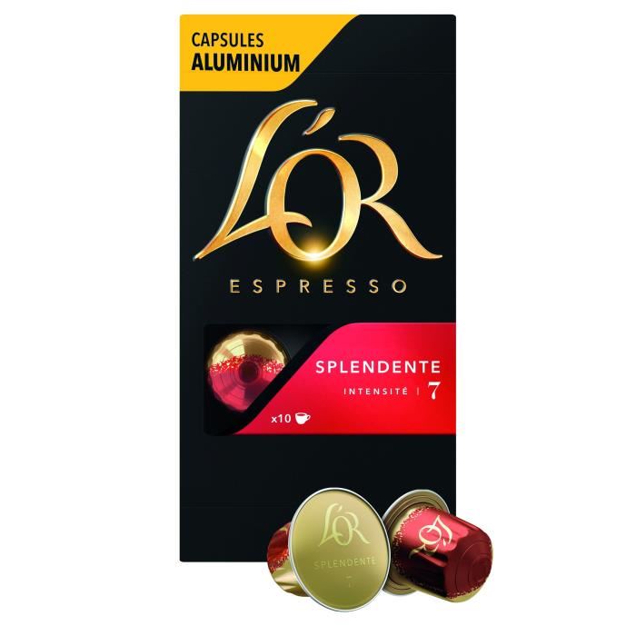 L'or Espresso Splendente Intensite 7 Cafe Capsules X10 Compatibles Nespresso®