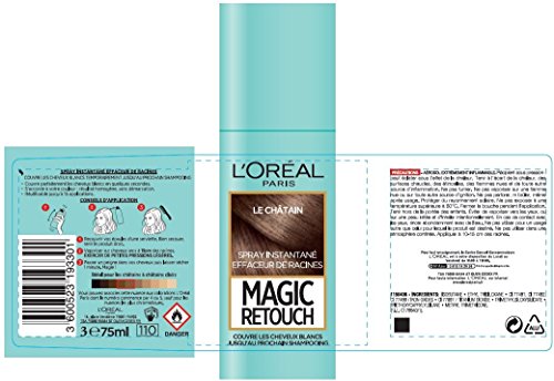 L'OREAL PARIS Spray instatane effaceur de racines Magic Retouch - 75 ml - Chatain
