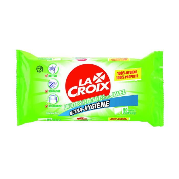 Lingettes nettoyantes avec Javel La Croix - le paquet de 50