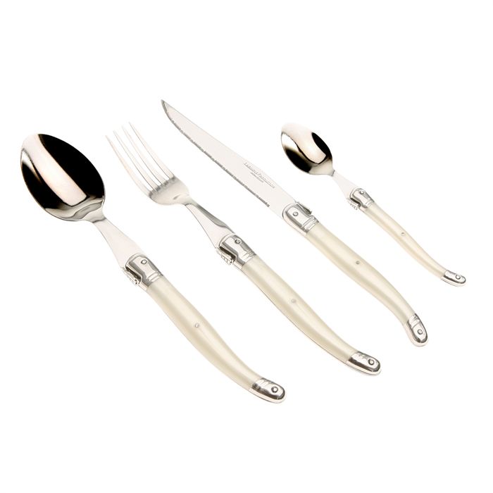 Laguiole Production Menagere 24 Pcs Nacre Ivoire