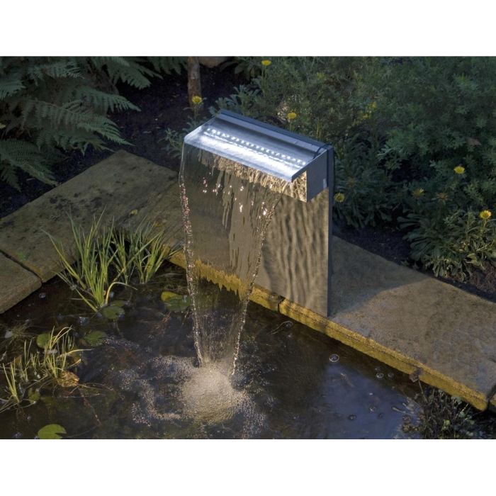 Lame d'eau avec eclairage Niagara 60 Led Inox