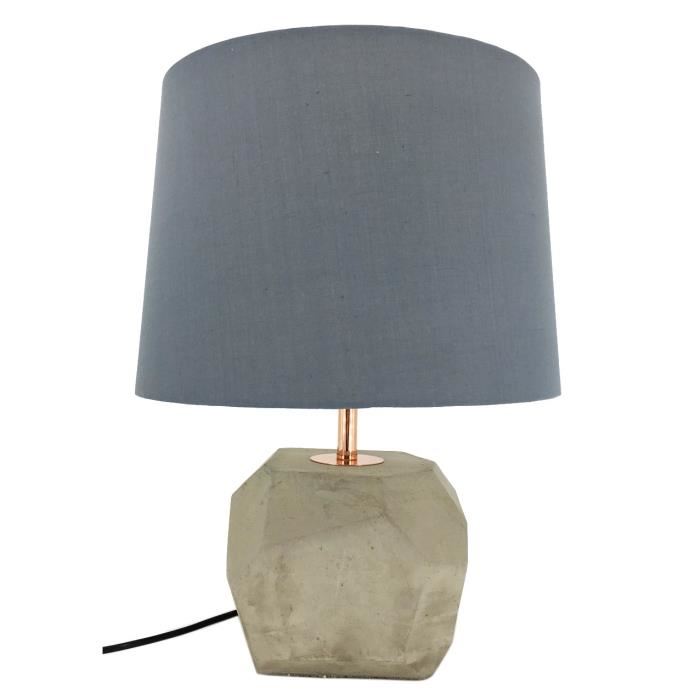 Lampe En Betton Et Abat Jour Wimbourne Beton Gris