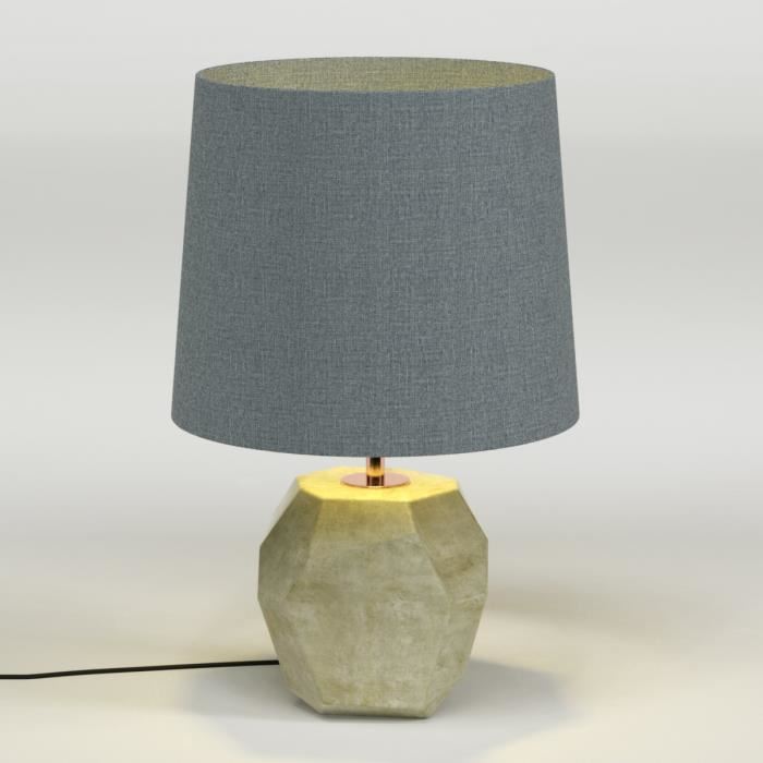 Lampe En Betton Et Abat Jour Wimbourne Beton Gris