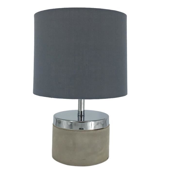 Lampe Beton Et Abat Jour Tissu Ira Beton