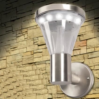 Lampe Solaire De Jardin 13 Led Avec Fixation Au Sol Ou Au Mur - Gris