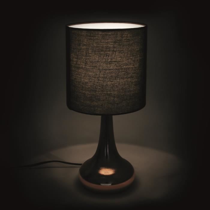 Lampe - Home Deco Factory - Touch - Tactile - Noir Et Or