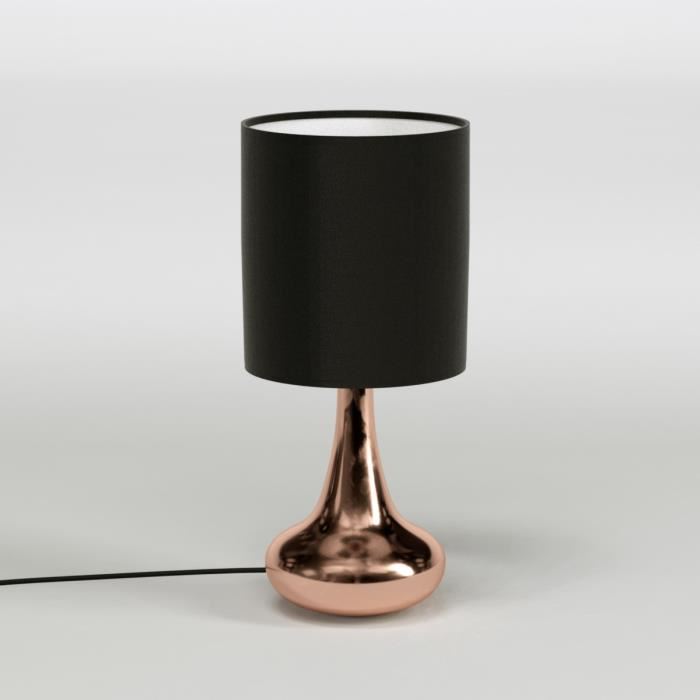 Lampe - Home Deco Factory - Touch - Tactile - Noir Et Or