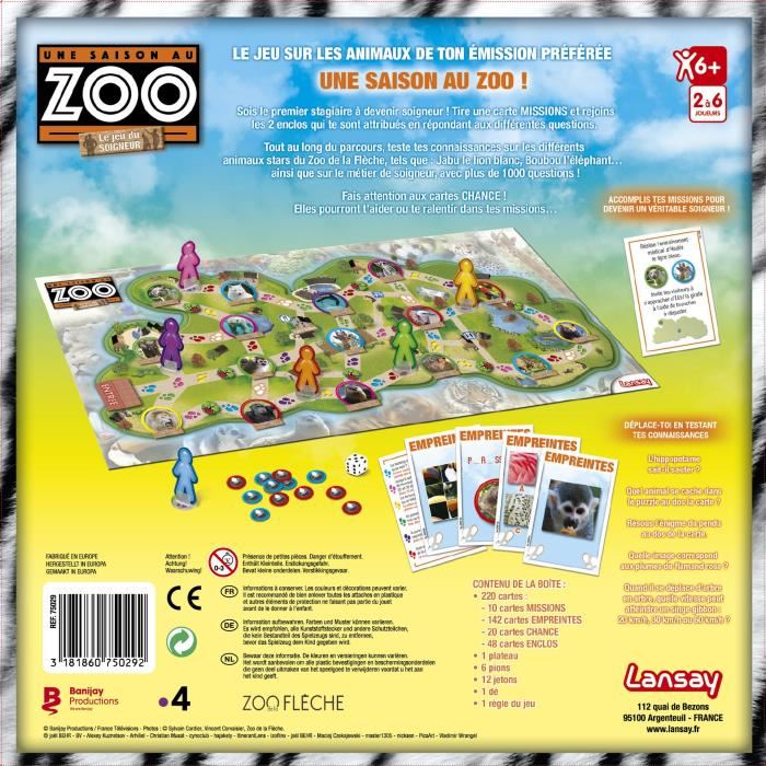 Lansay Une Saison Au Zoo® Le Jeu Du Soigneur Jeu De Societe 2 A 6 Joueurs Des 6 Ans