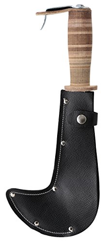 LEBORGNE Serpe de chasseur manche cuir avec etui 20 cm
