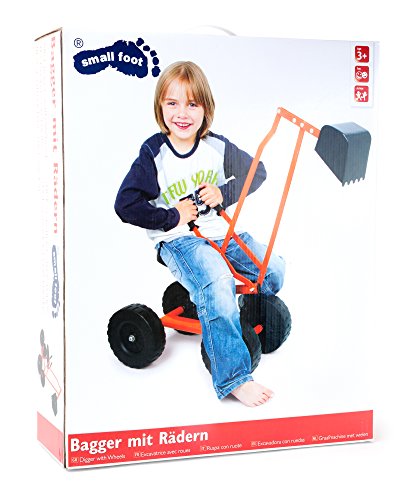 Excavatrice En Metal - Pelleteuse Manuelle Pour Enfant Avec Roues - Ideal Au Bac À Sable !