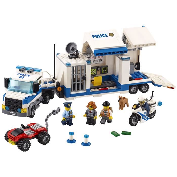 Lego® City 60139 Le Poste De Commandement Mobile De Police, Kit De Construction Jouet Camion Et Moto Pour Enfants 6 Ans Et +