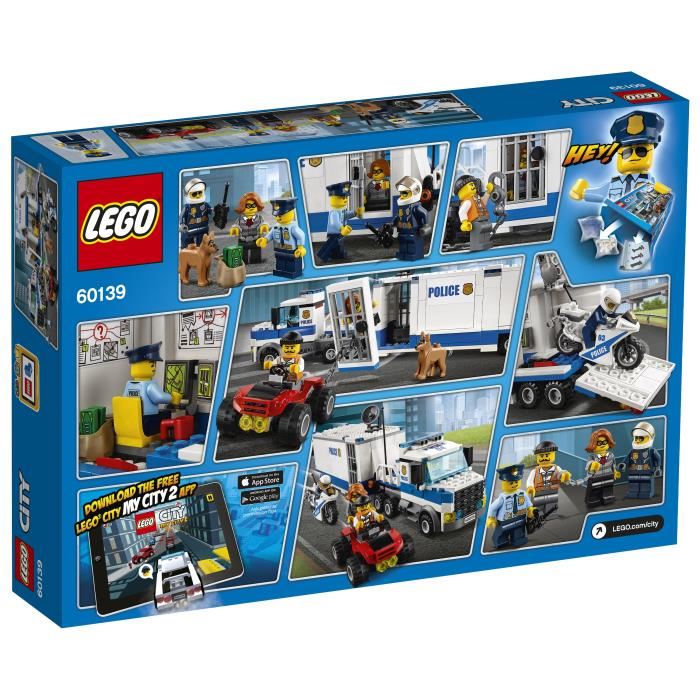 Lego® City 60139 Le Poste De Commandement Mobile De Police, Kit De Construction Jouet Camion Et Moto Pour Enfants 6 Ans Et +
