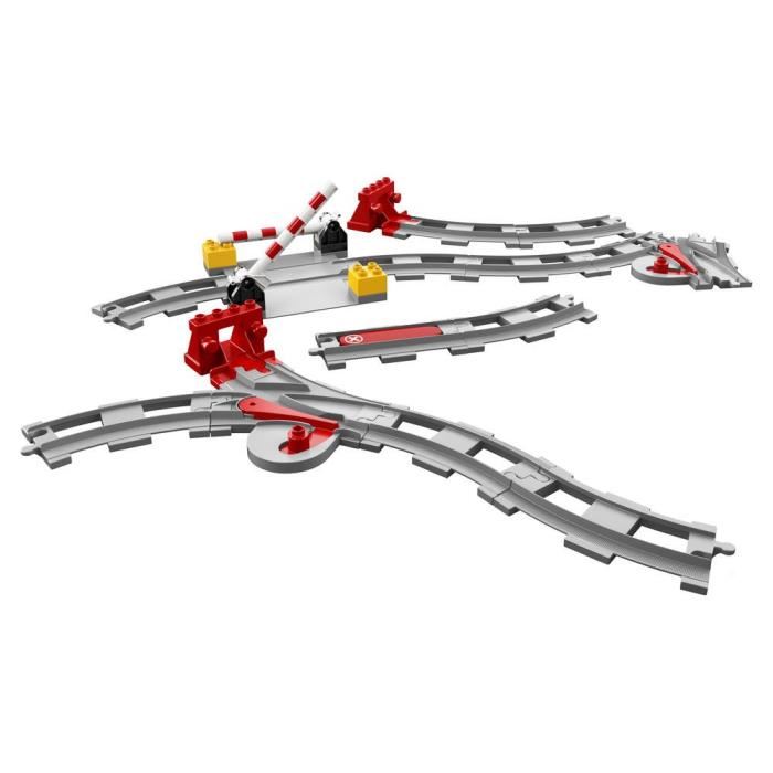 Legoa® Duplo Town Les Rails Du Train Jeu De Construction Circuit Avec Brique Daction Rouge
