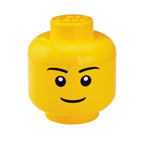 Lego Storage Head Small, Boy,yellow