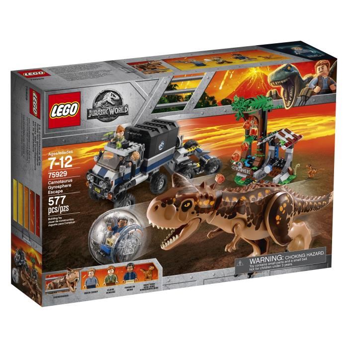 Lego Jurassic Fallen Kingdom: Le Carnotaurus Et La Fuite En Gyrosphere (75929)