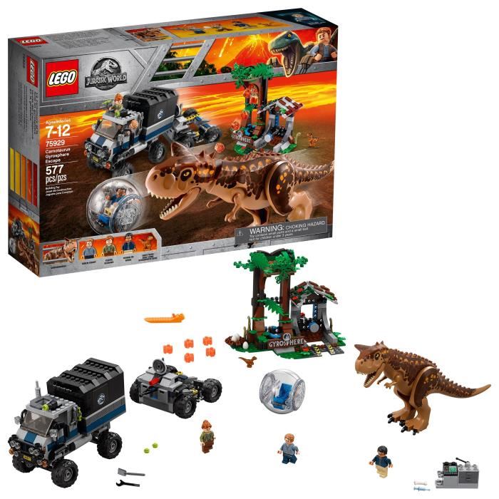 Lego Jurassic World Le Carnotaurus Et La Fuite En Gyrosphere 75929