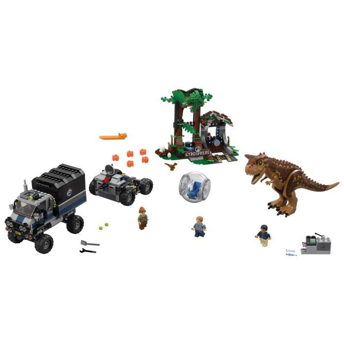 Lego Jurassic World Le Carnotaurus Et La Fuite En Gyrosphere 75929