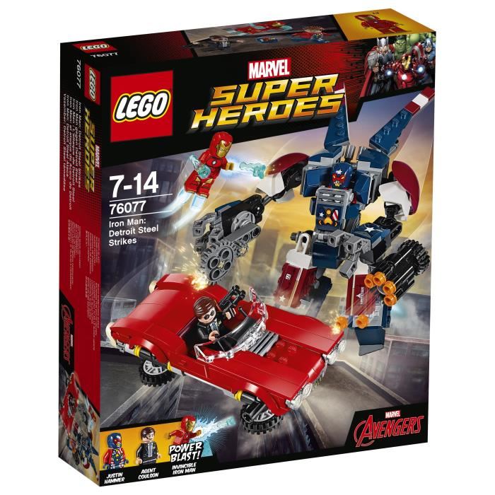 Lego® Marvel Super Heroes 76077 Iron-man : L'attaque De Detroit Steel - Jeu De Construction