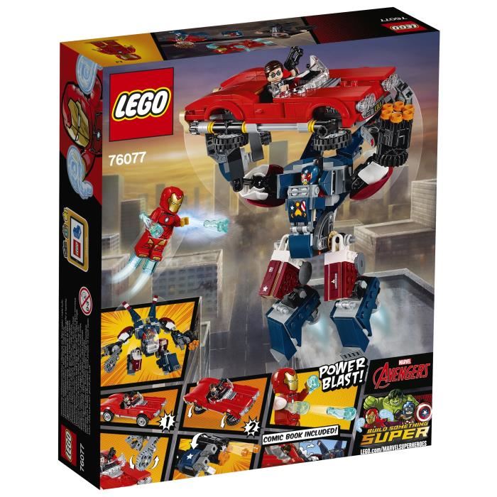 Lego® Marvel Super Heroes 76077 Iron-man : L'attaque De Detroit Steel - Jeu De Construction