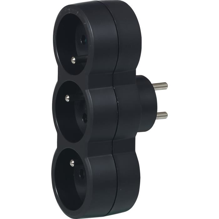 Legrand 050632 Fiche Multiprise - 2p T - 16 A - Caoutchouc - 3 Sorties