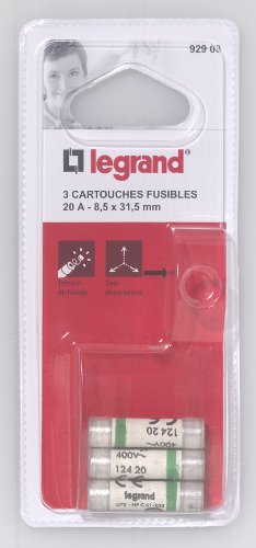 3 fusibles ceramique LEGRAND 8.5 x 31.5 mm avec voyant