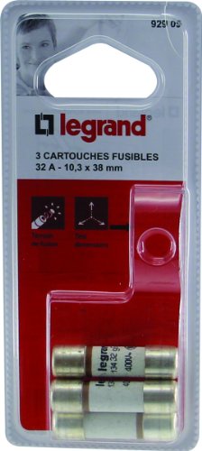 3 fusibles ceramique LEGRAND 10.3 x 38 mm avec voyant