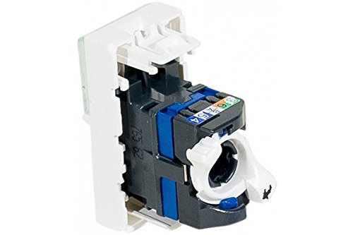 Plastron mosaic 22,5X45 1 port RJ45 cat 6 stp