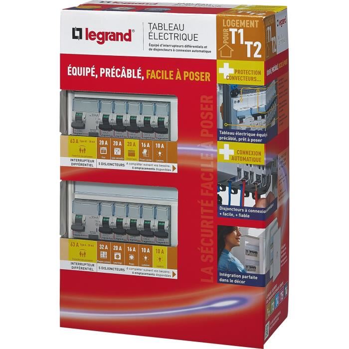 Legrand Tableau Electrique Equipe Precable Evolue Special Pour Logement T1 Ou T2